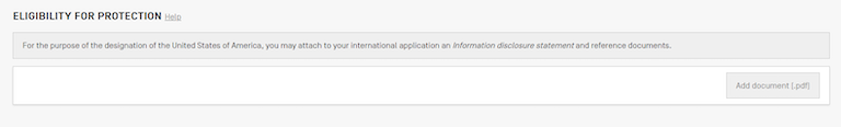 Screenshot of Hague E-Filing