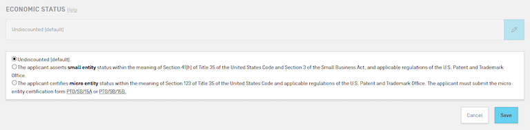 Screenshot of Hague E-Filing