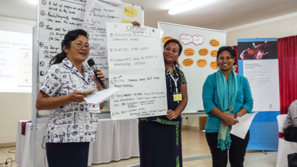 Women giving a presentation