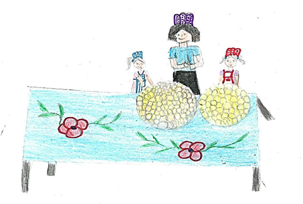 Illustration made by Dayana showing the process of making guava-based jams, a tradition from the district of Huambo in the Amazonas Region of Peru.