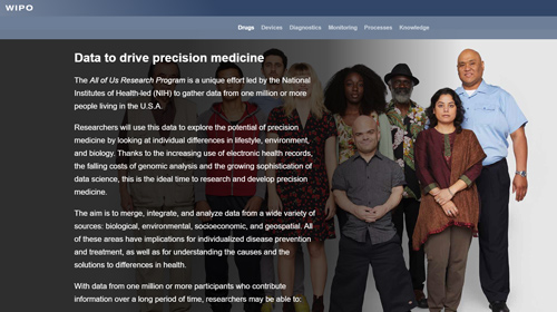 Screenshot of the innovation and health web story