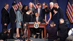 U.S. President Barack Obama signs the America Invents Act